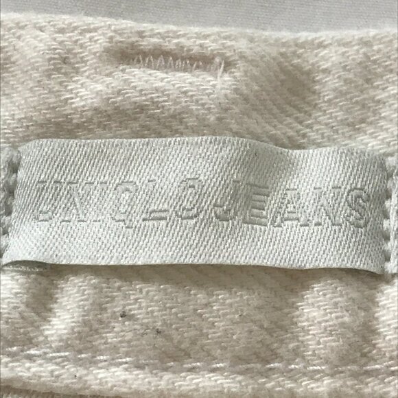 Uniqlo Relaxed Tapered Jeans Women 25 White Mid Rise Kaihara Fabric Stretch - Picture 3 of 12